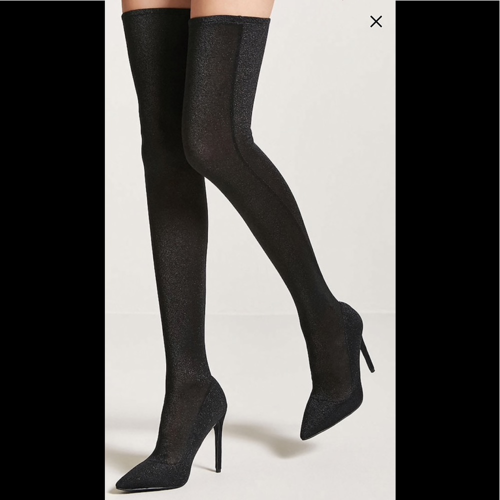 NWT! Metallic Knit Over The Knee Stiletto Boots